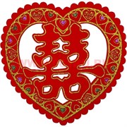 Денежная салфетка &quot;двойное счастье сердце&quot; 26 см резная