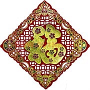 Денежная салфетка &quot;иероглиф фу&quot; резная 26 см квадратная