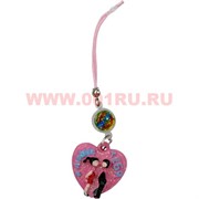 Подвеска на сотовый  (FM-25) &quot;Сердце с парочкой&quot; светящийся цена за 120 штук