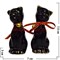Кошки с колькокольчиками (KL-555) из фарфора цена за пару - фото 103443