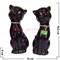 Котики со стразами (KL-1223) черные 16 см цена за пару (48 пар/кор) - фото 103613