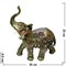 Слон из полистоуна 23 см с попоной-ковром и поднятым хоботом - фото 104055