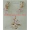 Набор серьги и кольцо "Таррагона" под розовый кварц размер 17-20 - фото 105333