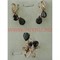 Набор серьги и кольцо "Таррагона" под черный агат размер 17-20 - фото 105362