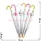 Зонт трость женский прозрачный 6 цветов (DW-0253) цена за 12 шт - фото 106483