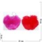 Брелок сердце (D-1574) меховое цветное 12 шт/уп - фото 110379