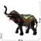 Слон 25 см из полистоуна с попоной и поднятым хоботом - фото 111308