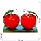 Два яблока стеклянные гранненые на подставке - фото 116102