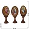 Яйцо деревянное с ликами святых на подставке - фото 117432
