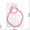 Набор 3в1 "Бусы, браслет, серьги" из розового коралла (овал прессовка) - фото 134805