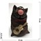 Кошка с гитарой (20) коричневая из полистоуна 9 см - фото 135593