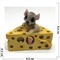 Мышь (5) в сыре из полистоуна 6,4 см - фото 135611
