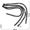 Бусины агат круглые черные 8 мм для рукоделия на нитке 40 см - фото 136525