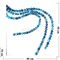 Бусины агат круглые голубые 10 мм для рукоделия на нитке 40 см - фото 136551
