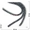 Бусины обсидиан круглые серые 12 мм для рукоделия на нитке 40 см - фото 136638
