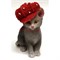 Кошка (K20) с шляпой из керамики - фото 137498