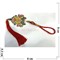 Амулет металлический буддийский с красными нитками с рисунками - фото 137710