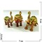 Металлическая шкатулка (2591) набор из 3 слонов со стразами - фото 138059