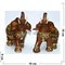 Фигурка из полистоуна коричневая «Слон» 16x18 см с загнутым хоботом - фото 139564