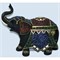 Фигурка коричневая из полистоуна черная «Слон с попоной» 28 см - фото 139589