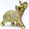 Фигурка из полистоуна золотистая «Слон» с клыками  25 см - фото 139614
