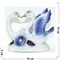 Фигурка фарфоровая «Лебеди» голубые 10см - фото 139699