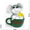 Фигурка из полистоуна (KL-1573) крыса в кружке символ 2020 года - фото 140614