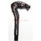 Трость «змея со стразами» 90 см с металлической рукоятью и стилетом внутри трости - фото 143401