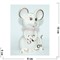 Мышка из белого фарфора 10 см - фото 144101