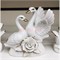 Фигурка фарфоровая «Лебеди 12 см» белые и синие с розой (KL-1500) - фото 144107