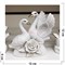 Фигурка фарфоровая «Лебеди 12 см» белые и синие с розой (KL-1500) - фото 144108