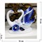 Фигурка фарфоровая «Лебеди» голубые 10см - фото 144198