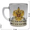 Чашка с ручкой «орел герб России» стеклянная в золоте - фото 146997