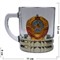 Чашка с ручкой «герб СССР» стеклянная в золоте - фото 147000