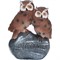 Две совы на камне Welcome (KL-406) из полистоуна - фото 148259