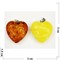 Сердца из янтаря 2 цвета (подвеска) - фото 151480