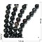 Нитка бусин 12 мм из черного агата полосчатый 32 бусины - фото 151924