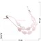 Нитка бусин из розового кварца восьмигранник - фото 152738