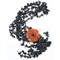 Бусы из черного агата с цветком из сердолика - фото 152945