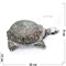 Фигурка черепаха (W72128) полистоун серебро 22 см - фото 153297