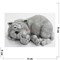 Фигурка сонного кота из мраморной крошки - фото 154458