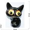 Копилка из керамики черный кот с усами - фото 156257