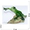 Фигурка лягушки на листочке (KL-657) из полистоуна - фото 157310