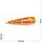 Подвеска кулон из янтаря вытянутая капля светло-оранжевая 4 см - фото 161543