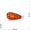 Подвеска кулон из янтаря капля темно-оранжевая 2,1 см - фото 161562