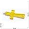 Подвеска кулон из янтаря крест желтая 4,2 см - фото 161615