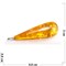 Подвеска кулон из янтаря капля 3 см оранжевая - фото 161653