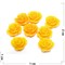 Цветок из пластмассы желтый 2 см цена указана за 1 шт - фото 164626