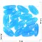 Кабошоны 15x30 овальные граненые из голубого стекла - фото 166283