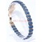 Мужской браслет (P-885) из синей матовой керамики под серебро - фото 167063
